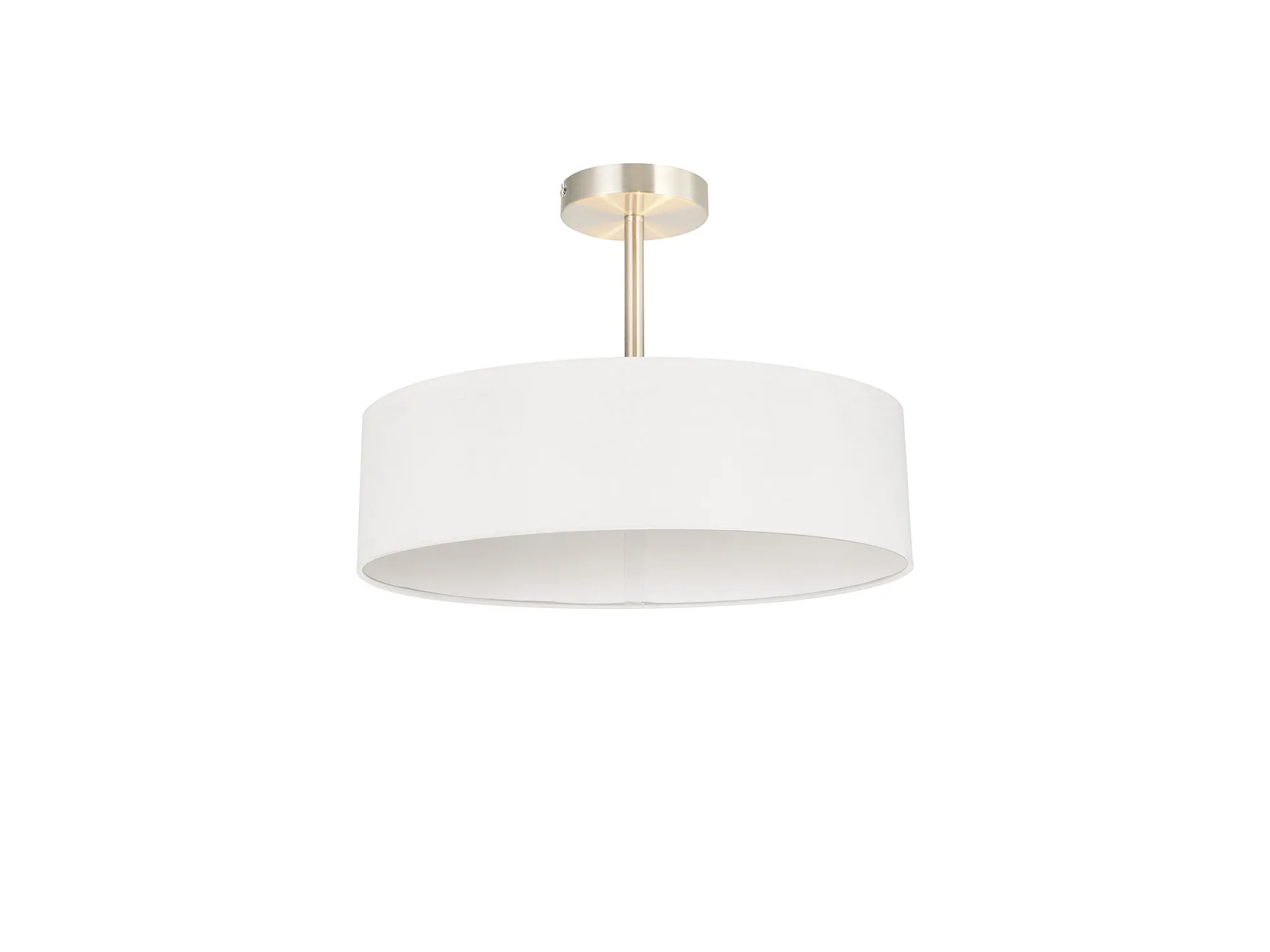 Baymont 45cm Semi Flush 5 Light Satin Nickel, White DK0757  Deco Baymont SN WH